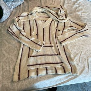 O’Neall striped hooded sweater